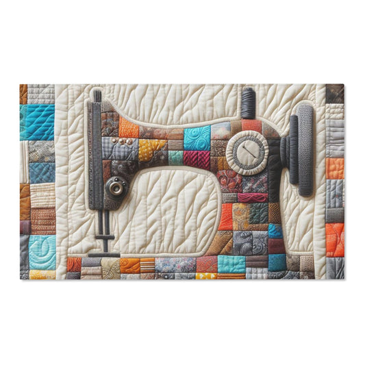 Sewing Machine Quilt Art - Area Rugs