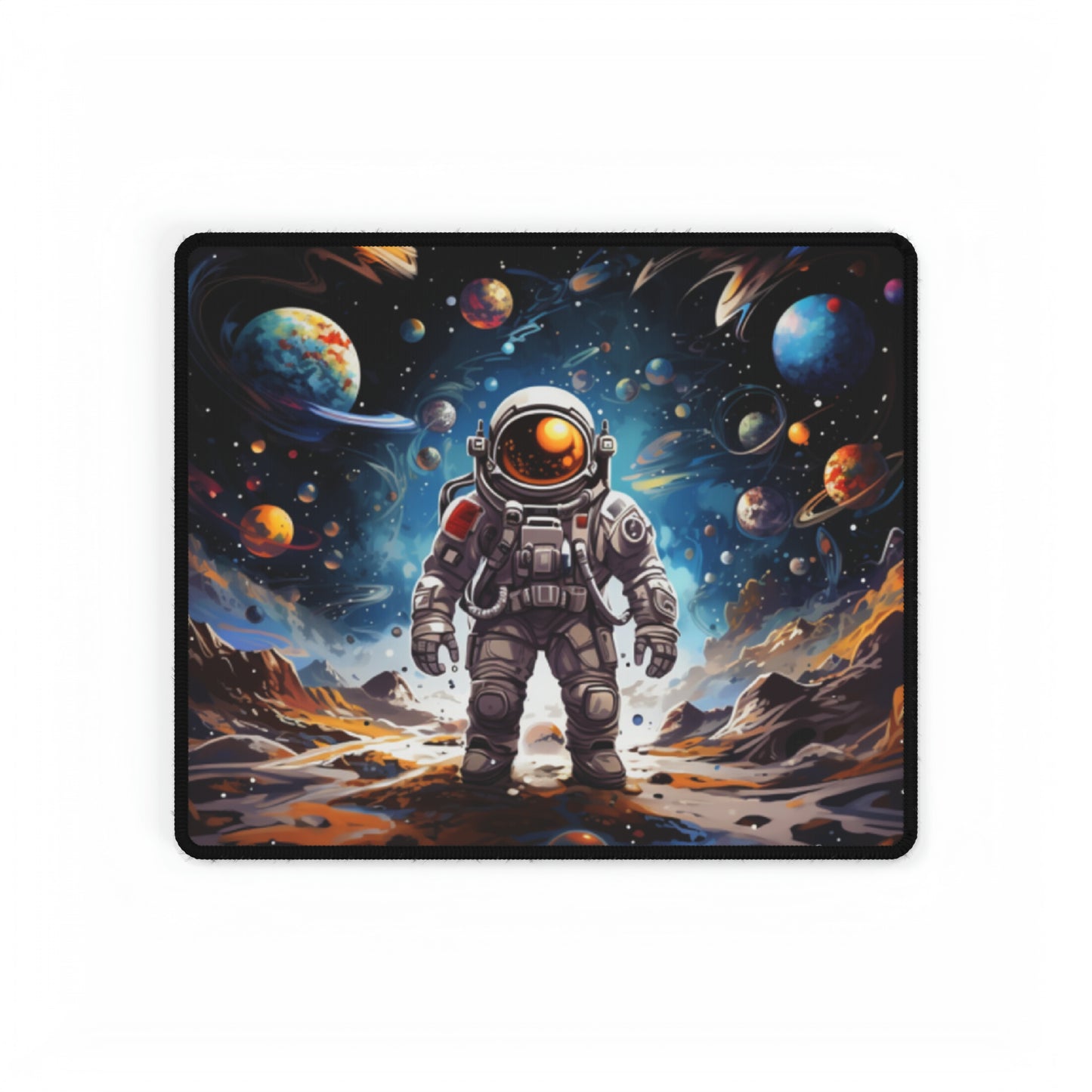 Galactic Voyage: Astronaut Journey in Celestial Star Cosmic Exploration - Desk Mats