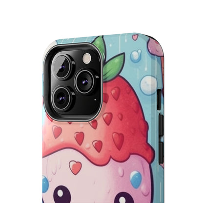 Kawaii Strawberry Sundae Cone - Traditional Japanese Anime Dessert Delight - Sweet Berry Otaku Gift - Tough Phone Cases