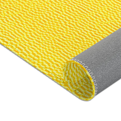 Sunshine Yellow Lemon: Denim-Inspired, Cheerful Fabric - Area Rugs