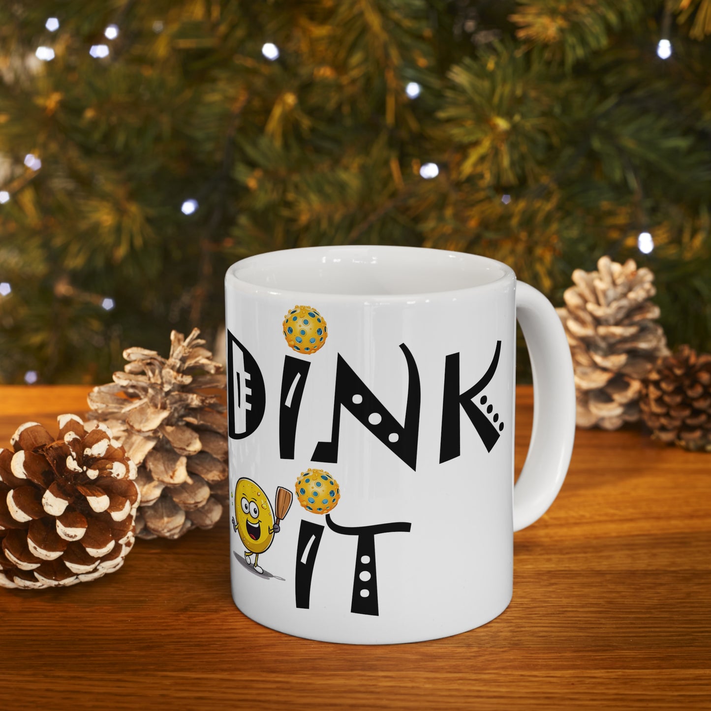 Pickleball Dink It: Estilo de juego de estrategia deportiva - Entusiastas y jugadores de regalos - Taza de cerámica de 11 oz