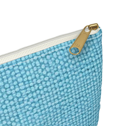 Bright Aqua Teal: Denim-Inspired Refreshing Blue Summer Fabric - Accessory Pouch