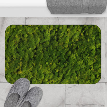 Alfombra de baño con diseño de musgo de poste vivo de primera calidad, alfombras de baño de bienvenida contemporáneas, alfombra de baño de hierba verde distintiva, decoración versátil para interiores y exteriores, alfombra para puerta de entrada