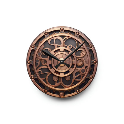 Copper Steam Punk, Gear Style Design, Acrylic Wall Clock