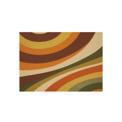 Groovy 1970s Mod-Inspired Outdoor Rug in Bold Orange, Green, Rust, Gold & Beige