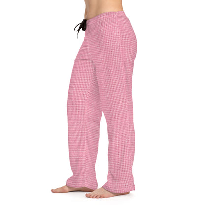 Diseño de tela refrescante inspirado en la mezclilla rosa pastel - Pantalones de pijama para mujer (AOP) 