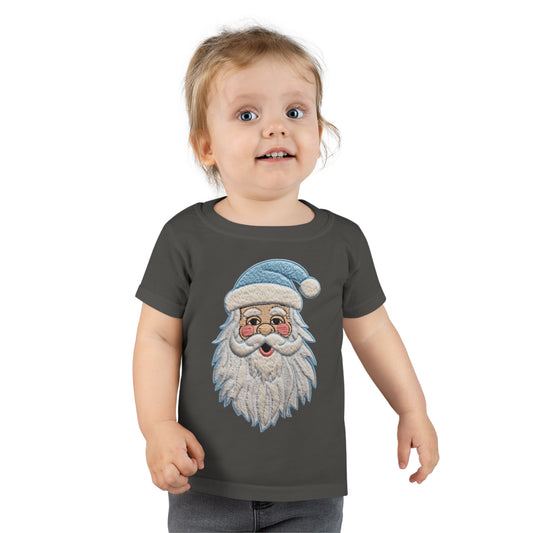 Blue Santa Chenille Patch - Chritmas Hoiday Design - Toddler T-shirt
