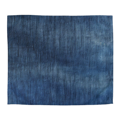 Indigo Splash: Ensueño de mezclilla lavada en azul profundo - Funda nórdica de microfibra 