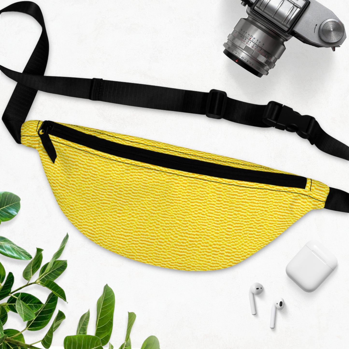 Sunshine Yellow Lemon: tela alegre e inspirada en el denim - Fanny Pack 