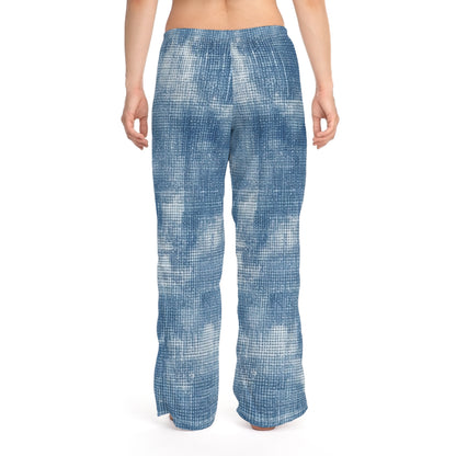 Faded Blue Washed-Out: Denim-Inspired, Style Fabric - Women's Pajama Pants (AOP)