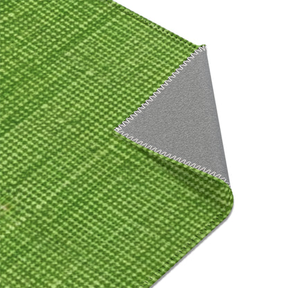 Olive Green Denim-Style: Seamless, Textured Fabric - Area Rugs