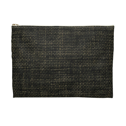 Sophisticated Seamless Texture - Black Denim-Inspired Fabric - Accessory Pouch