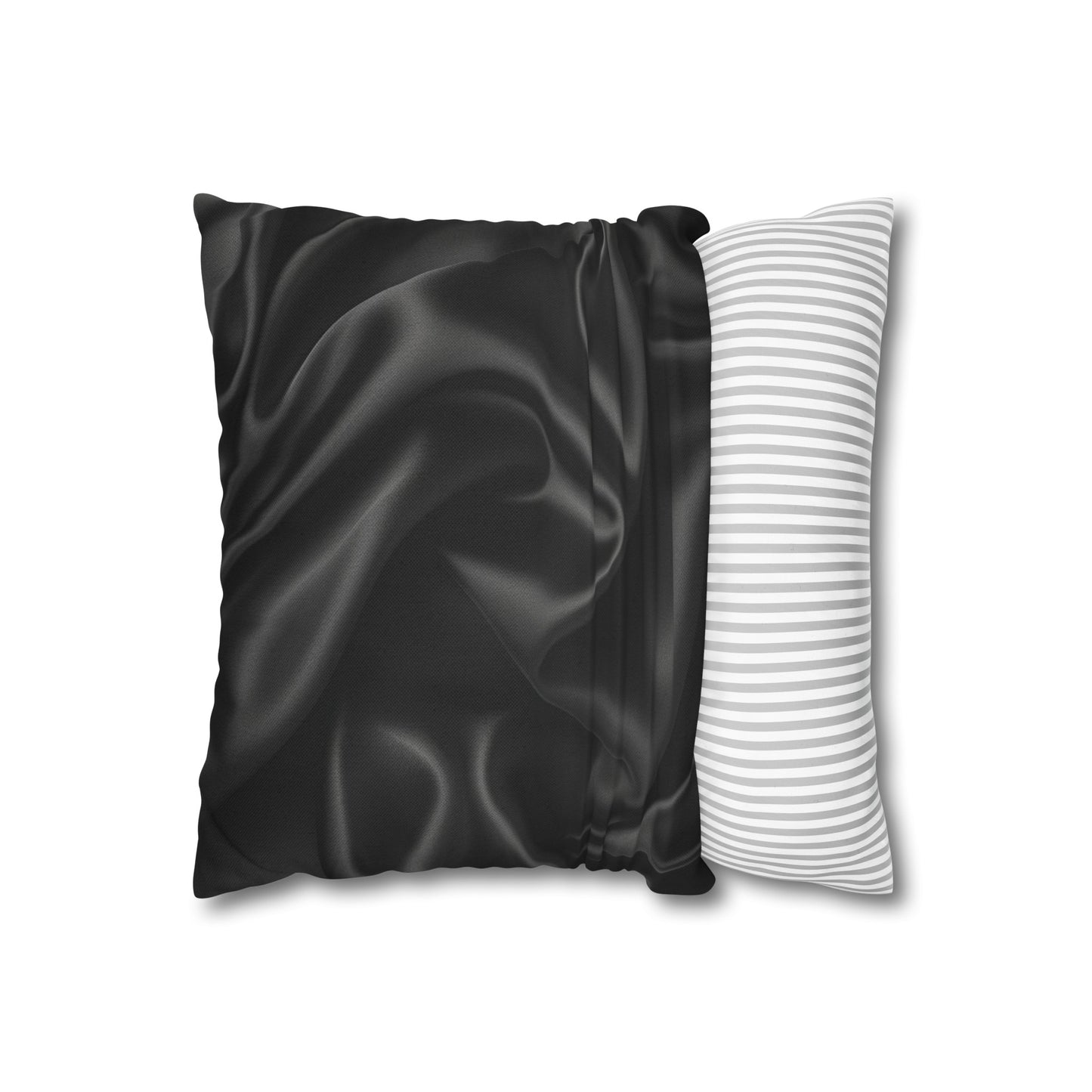 Black Silk, Spun Polyester Square Pillowcase