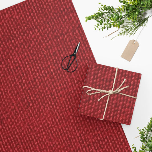 Bold Ruby Red: Denim-Inspired, Passionate Fabric Style - Wrapping Paper
