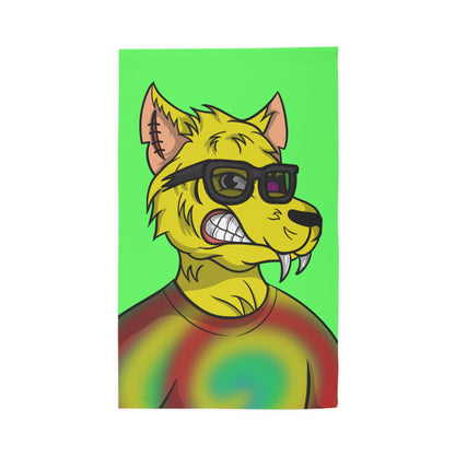 Wolve Cyborg Tie Dye Wolf Shirt Yellow Fur Cool Sun Glasses Dobby Rug