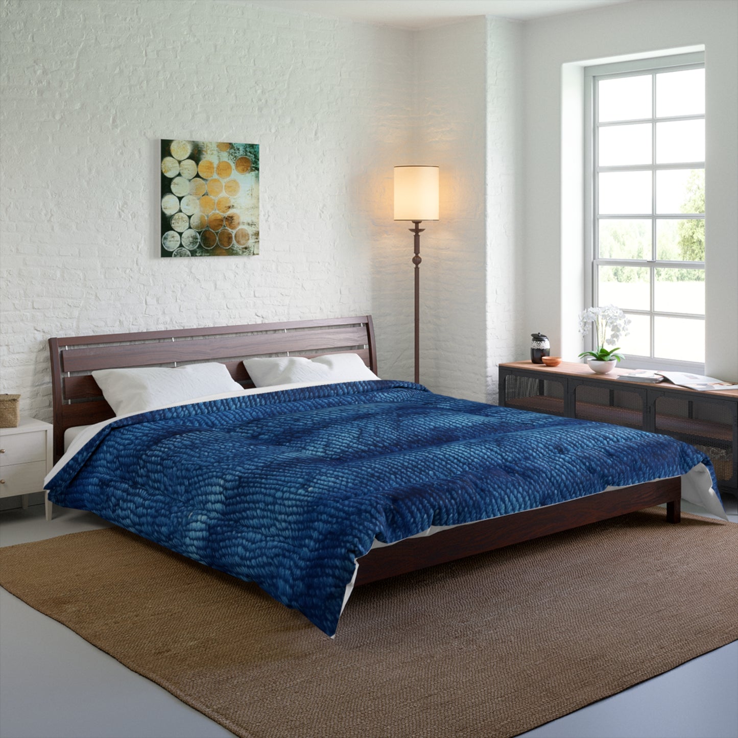 Blue Spectrum: Denim-Inspired Fabric Light to Dark - Comforter