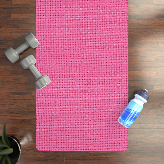 Doll-Like Pink & Denim Designer Fabric Style - Rubber Yoga Mat