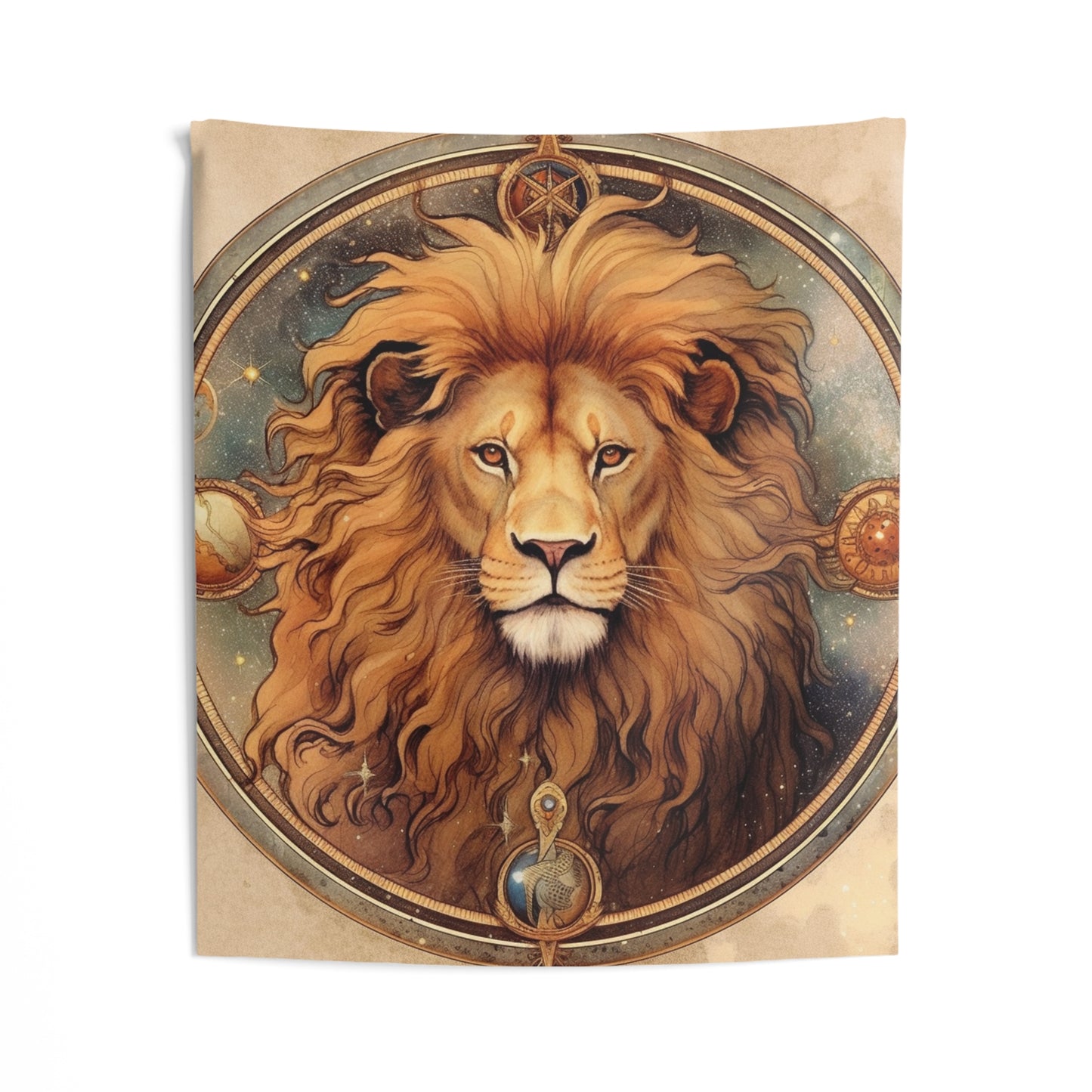 Astrological Leo Sign Vibrant Celestial Cosmic Zodiac - Indoor Wall Tapestries