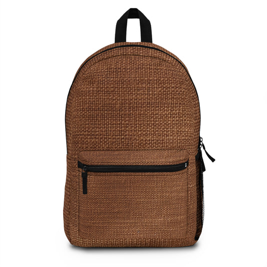 Luxe Dark Brown: Denim-Inspired, Distinctively Textured Fabric - Backpack