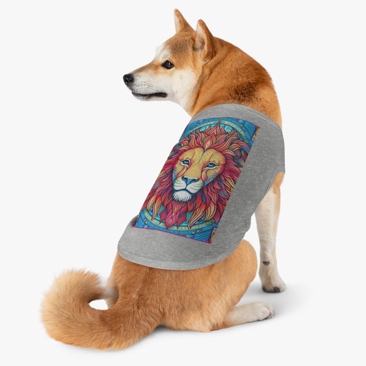 Leo astrológico - Constelación del zodiaco cósmico, arte del símbolo del león - Camiseta sin mangas para mascotas 