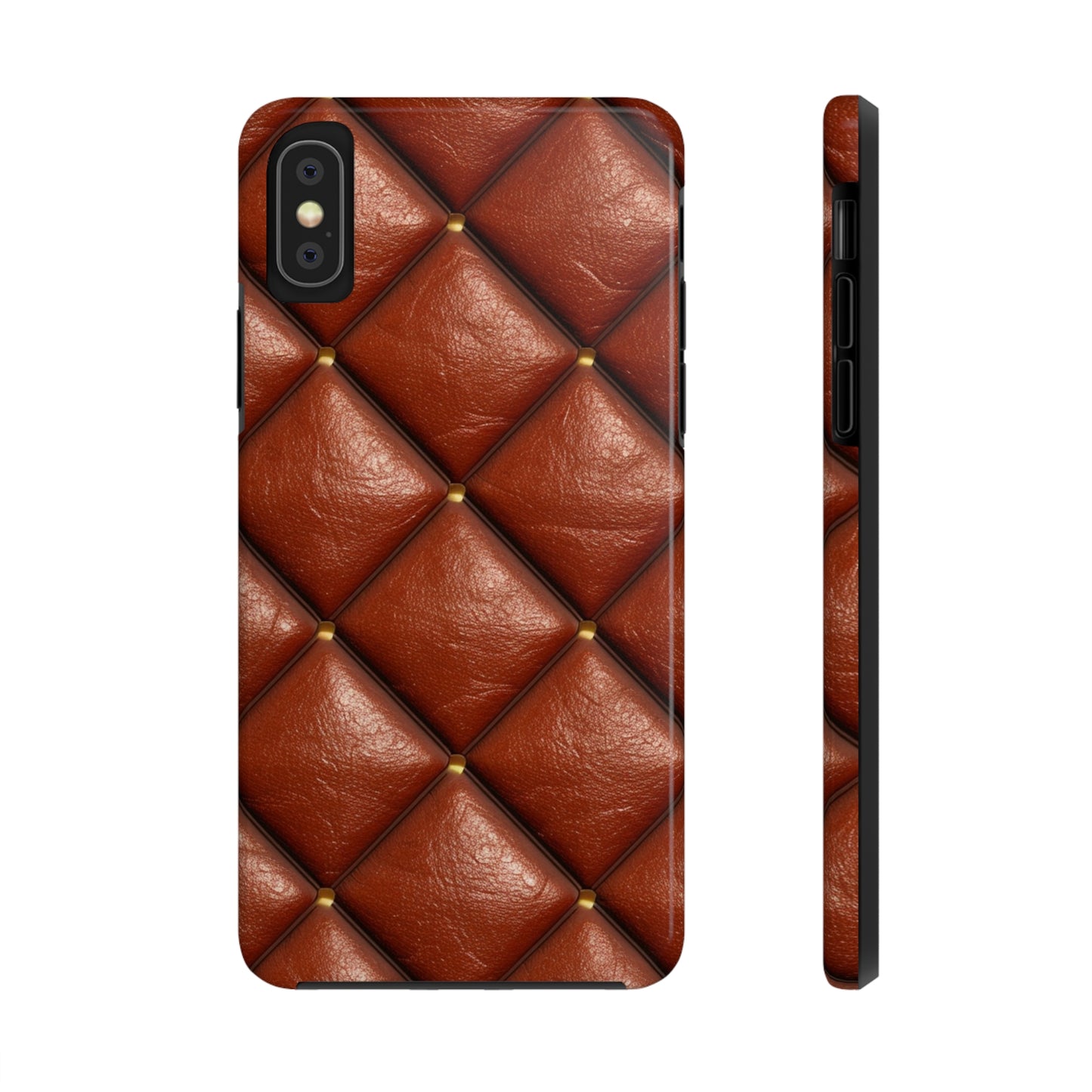 Brown Leather Cognac Pattern Rugged Durable Design Style - Tough Phone Cases