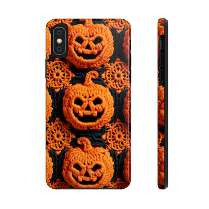 Halloween Crochet Pumpkin Scary Horror Festive Holiday Pattern - Tough Phone Cases