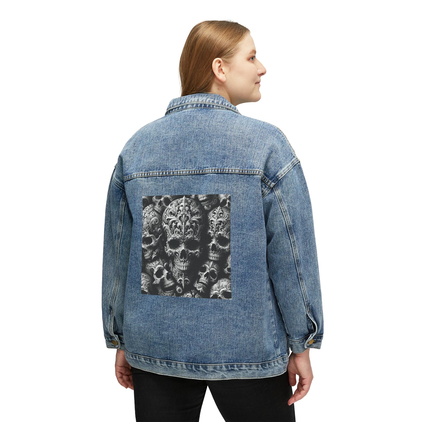 Skull, Graphic Gift, Women's Denim Jacket