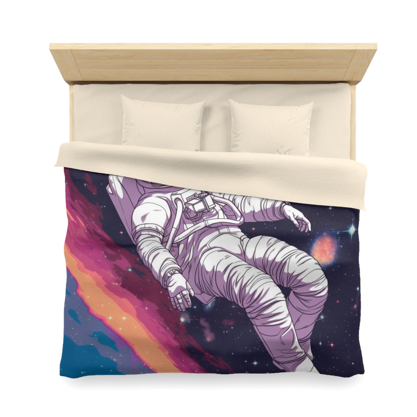 Astro Pioneer - Star-filled Galaxy Illustration - Microfiber Duvet Cover