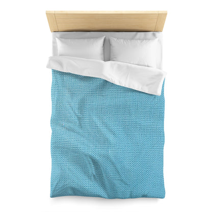 Bright Aqua Teal: Denim-Inspired Refreshing Blue Summer Fabric - Microfiber Duvet Cover