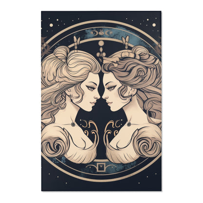 Duality of Gemini - Expressive Twins Zodiac Astrology - Area Rugs