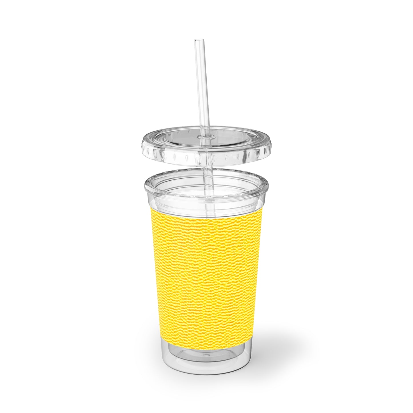 Sunshine Yellow Lemon: Denim-Inspired, Cheerful Fabric - Suave Acrylic Cup
