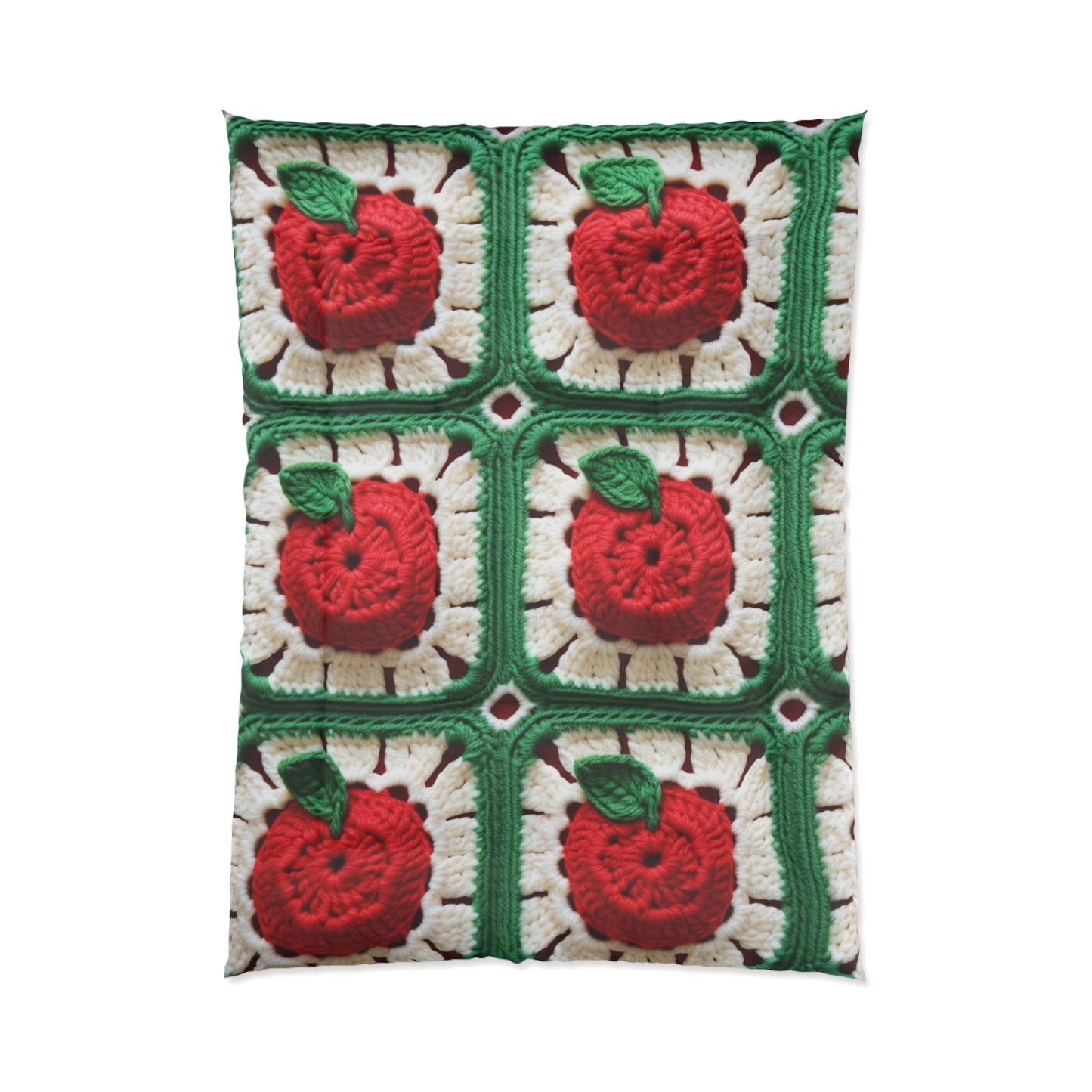 Apple Granny Square Crochet Pattern: Wild Fruit Tree, Delicious Red Design - Bed Comforter