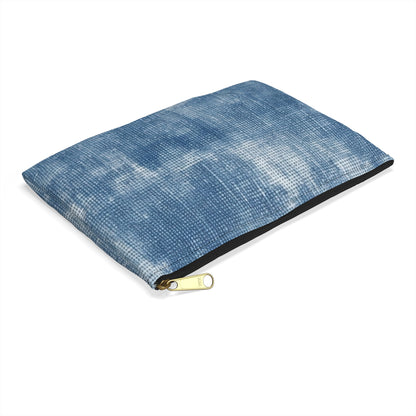 Faded Blue Washed-Out: Denim-Inspired, Style Fabric - Accessory Pouch