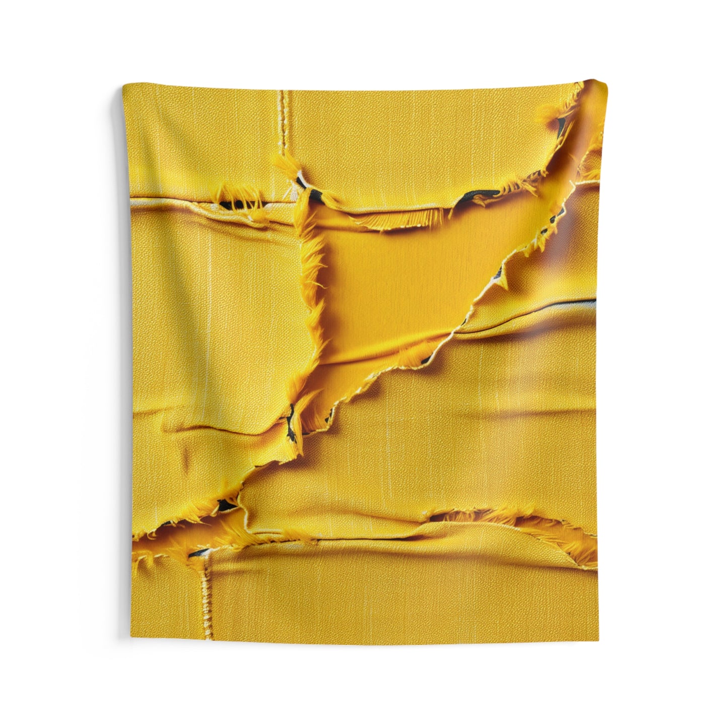 Banana Yellow Lemon: Bold Distressed, Denim-Inspired Fabric - Indoor Wall Tapestries