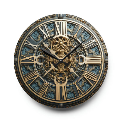 Mythological Clock with Roman Numerals, Acrylic Wall Clock