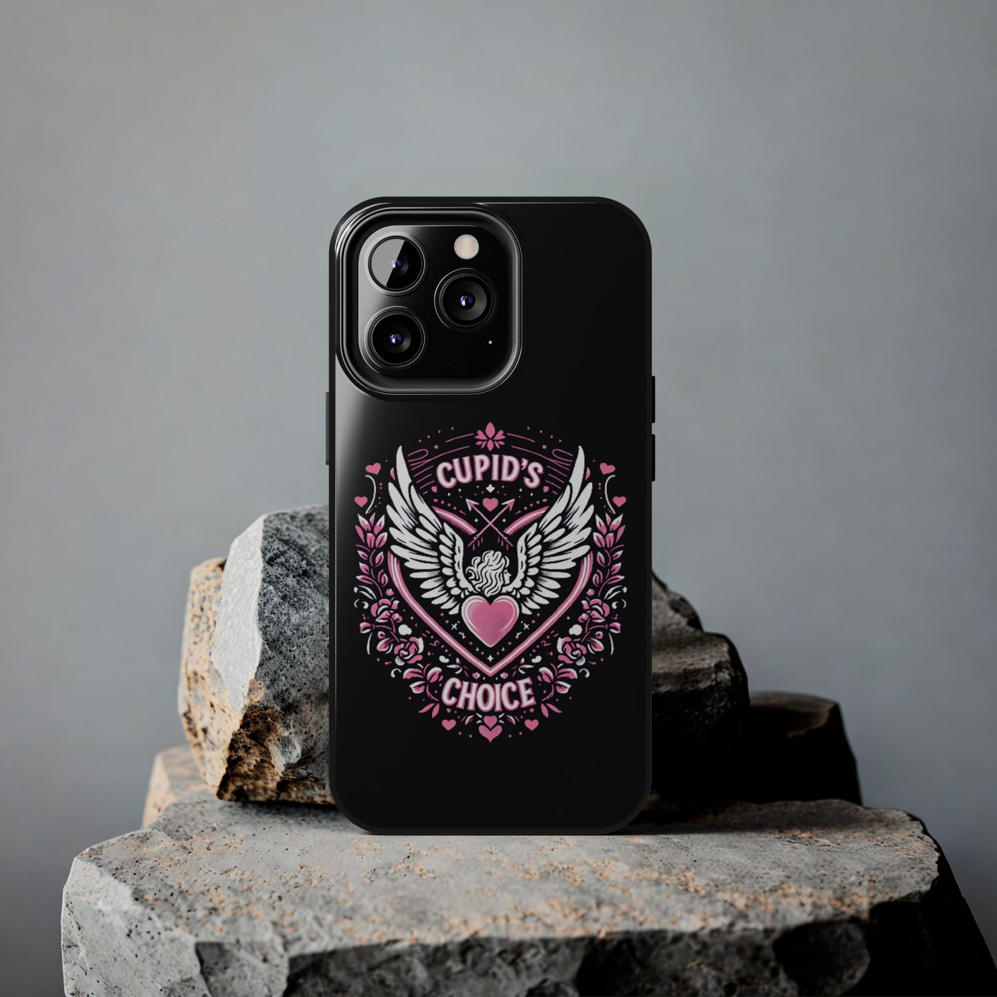 Cupidos Choice Crest con corazón y alas - Amor y romance con temática de San Valentín - Fundas resistentes para teléfonos