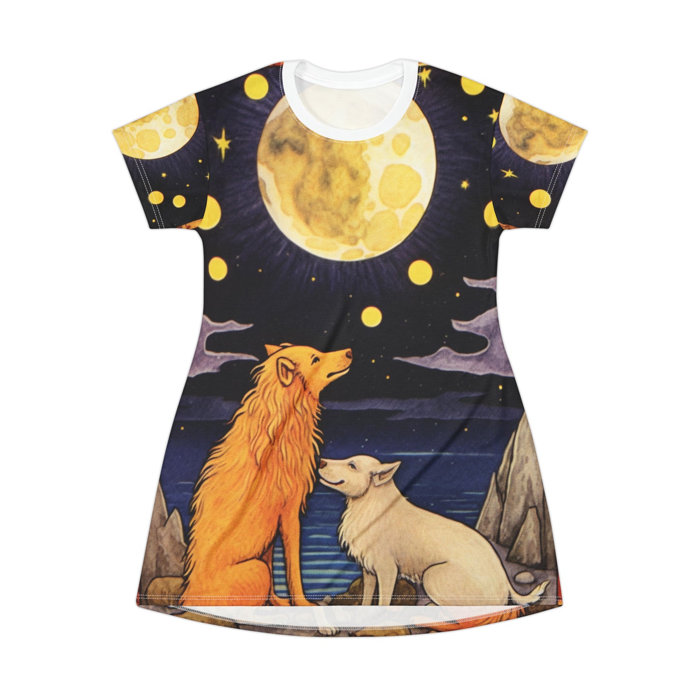 Arte de la carta del Tarot lunar: abraza tu intuición y tus sueños - Vestido de camiseta (AOP) 