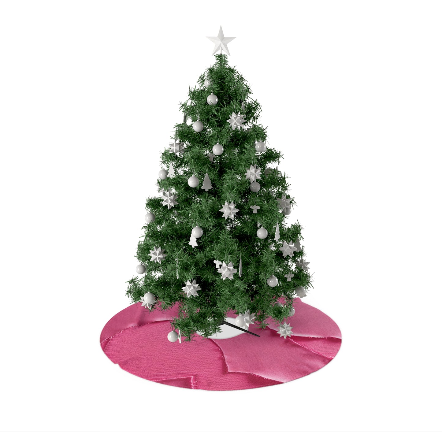 Distressed Neon Pink: Edgy, Ripped Denim-Inspired Doll Fabric - Christmas Tree Skirts