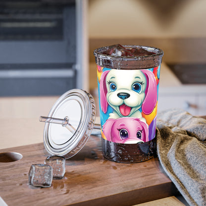 Happy Puppy & Dog Design - Vivid and Eye-Catching - Suave Acrylic Cup