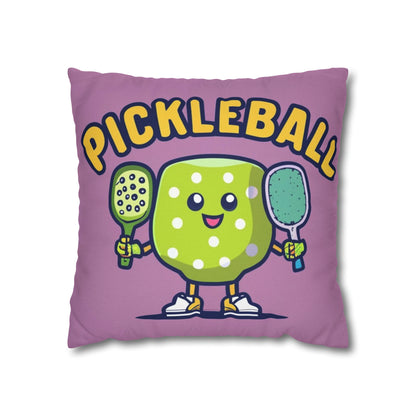 Pickleball Anime kawaii - Gráfico de dibujos animados - Personaje deportivo - Funda de almohada cuadrada de poliéster hilado 