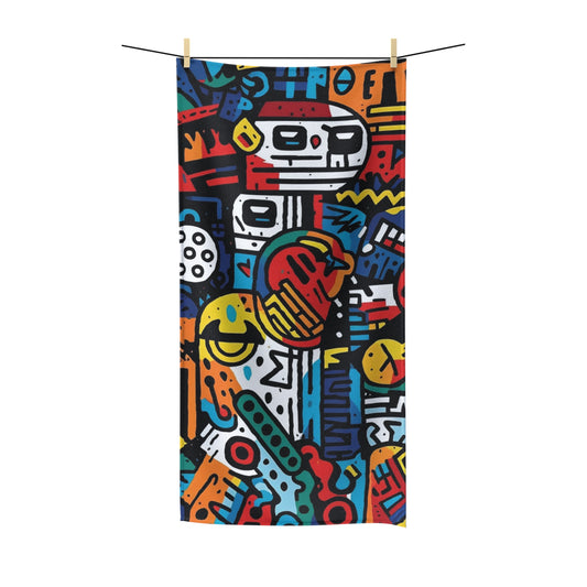 Street Art Inspired Bold Graffiti & Urban Motifs Design Polycotton Towel