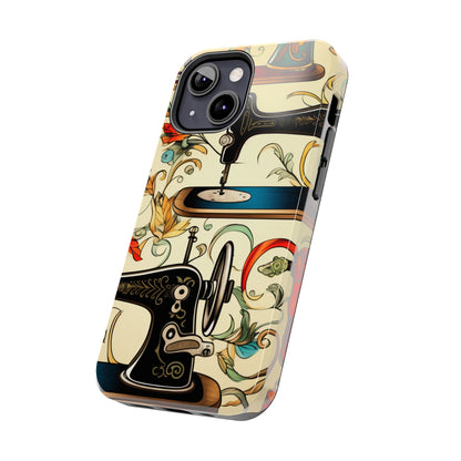 Classic Sewing Machines and Vibrant Thread Spools Pattern, Tailoring and Quilting - Tough Phone Cases