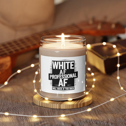 White AF, White History, Funny Gift, Scented Soy Candle, 9oz