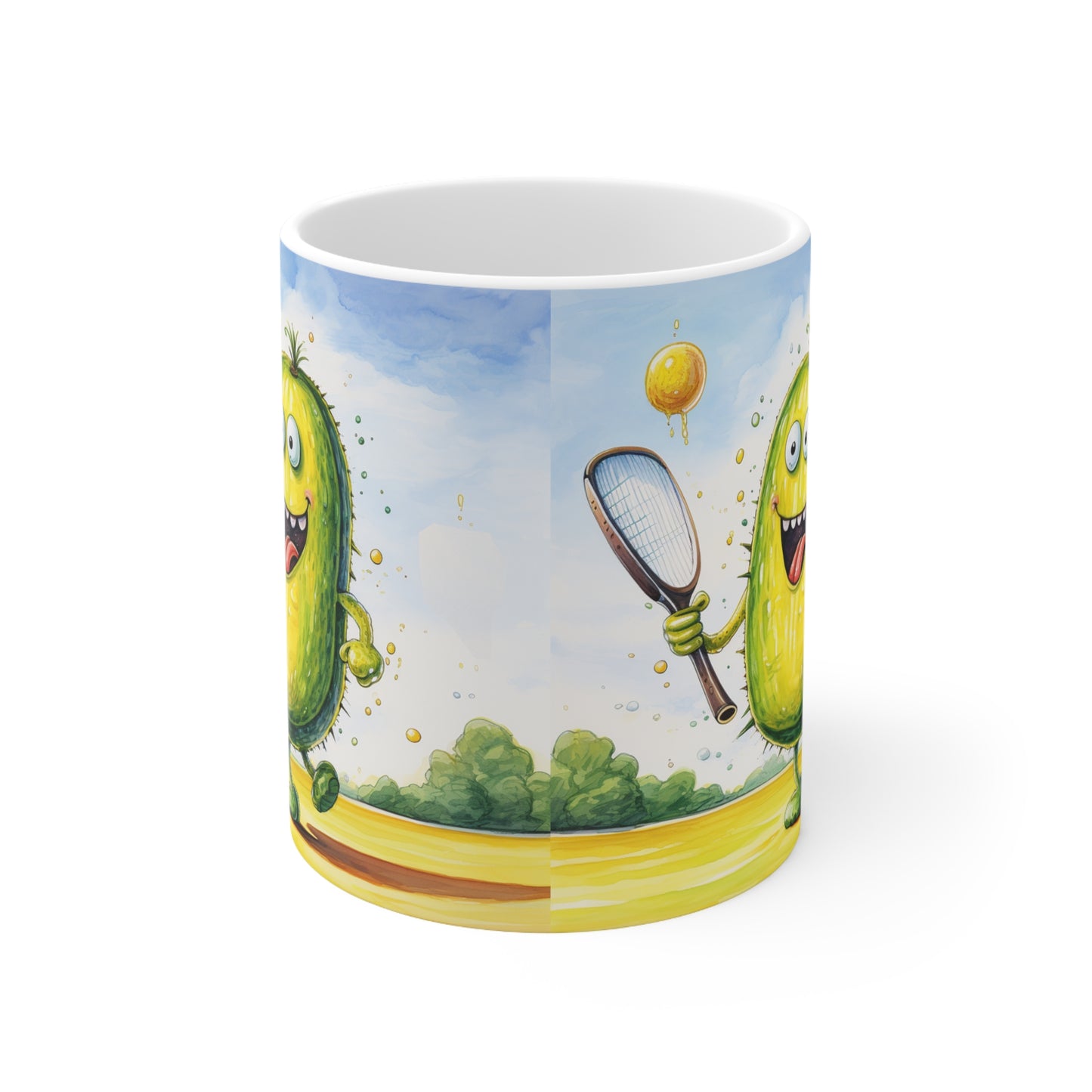 Pickleball Sport: Athletic Pickle Playing Game with Net and Paddle - Ceramic Mug 11oz