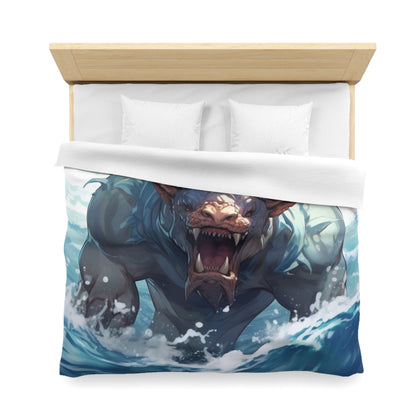 Bull Shark Fusion: Water Fantasy - Hybrid Ocean Marine Animal - Microfiber Duvet Cover