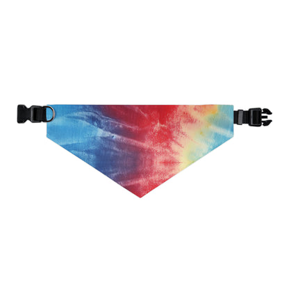 Rainbow Tie-Dye Denim: Vibrant Multi-Color, Fabric Design Spectacle - Dog & Pet Bandana Collar