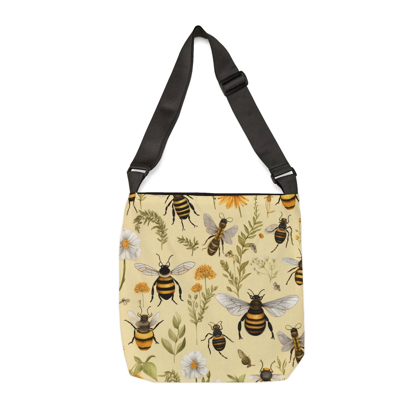 Whimsical Bees & Honeycombs Nature-Friendly Pattern Design Adjustable Tote Bag (AOP)