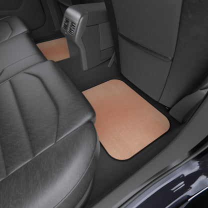 Soft Pink-Orange Peach: Denim-Inspired, Lush Fabric - Car Mats (Set of 4)