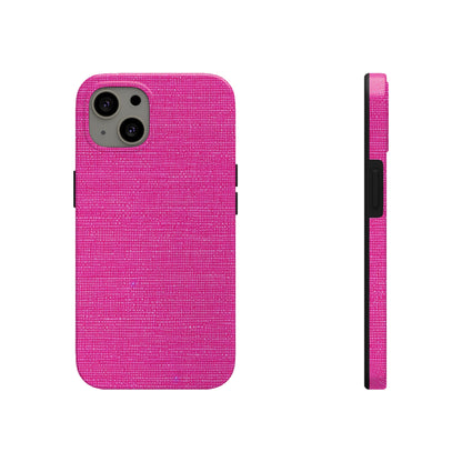 Hot Neon Pink Doll Like: Denim-Inspired, Bold & Bright Fabric - Tough Phone Cases