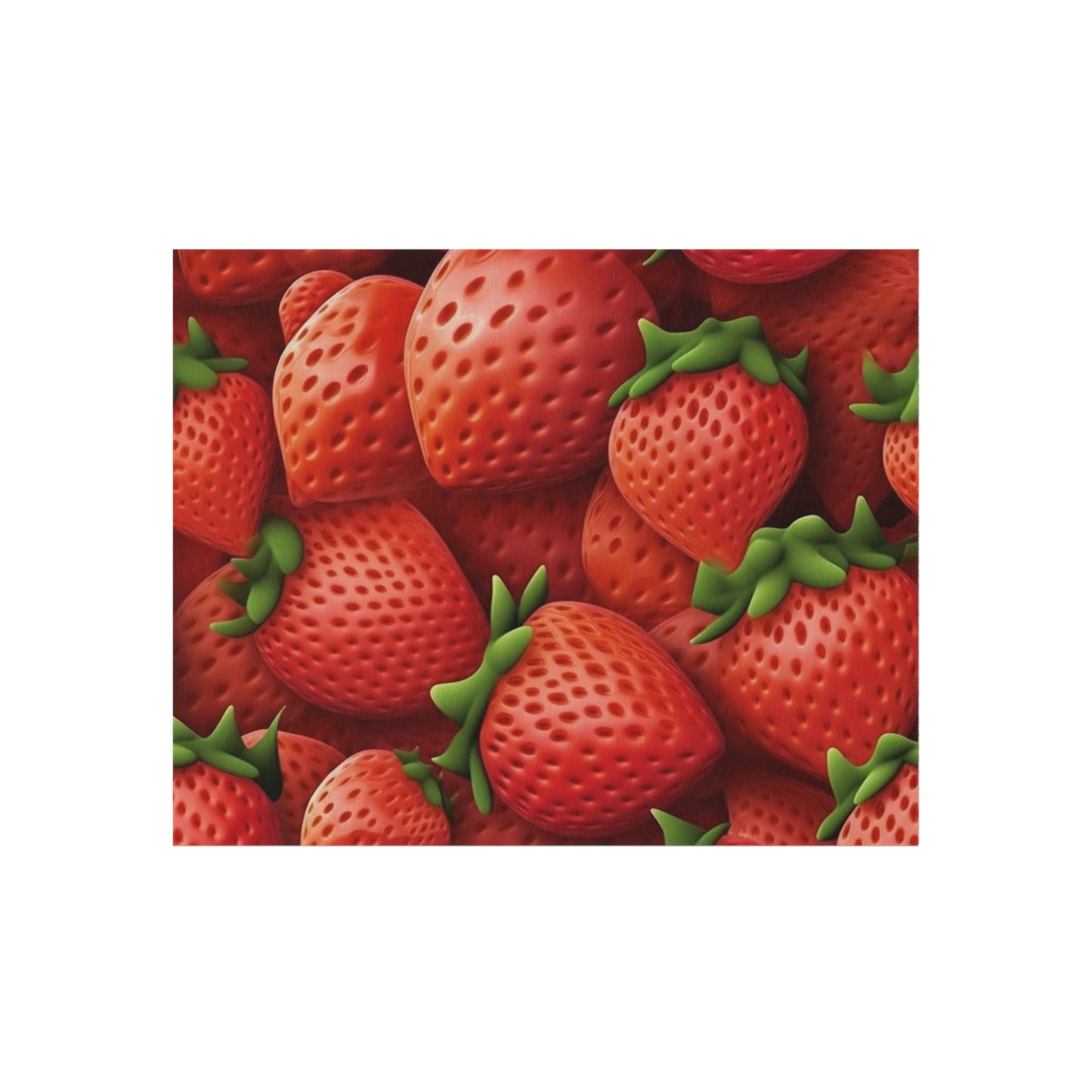 Garden Strawberries- Wild Sweet Gourmet - Farm Growing Ripe Red Fruit -Outdoor Rug